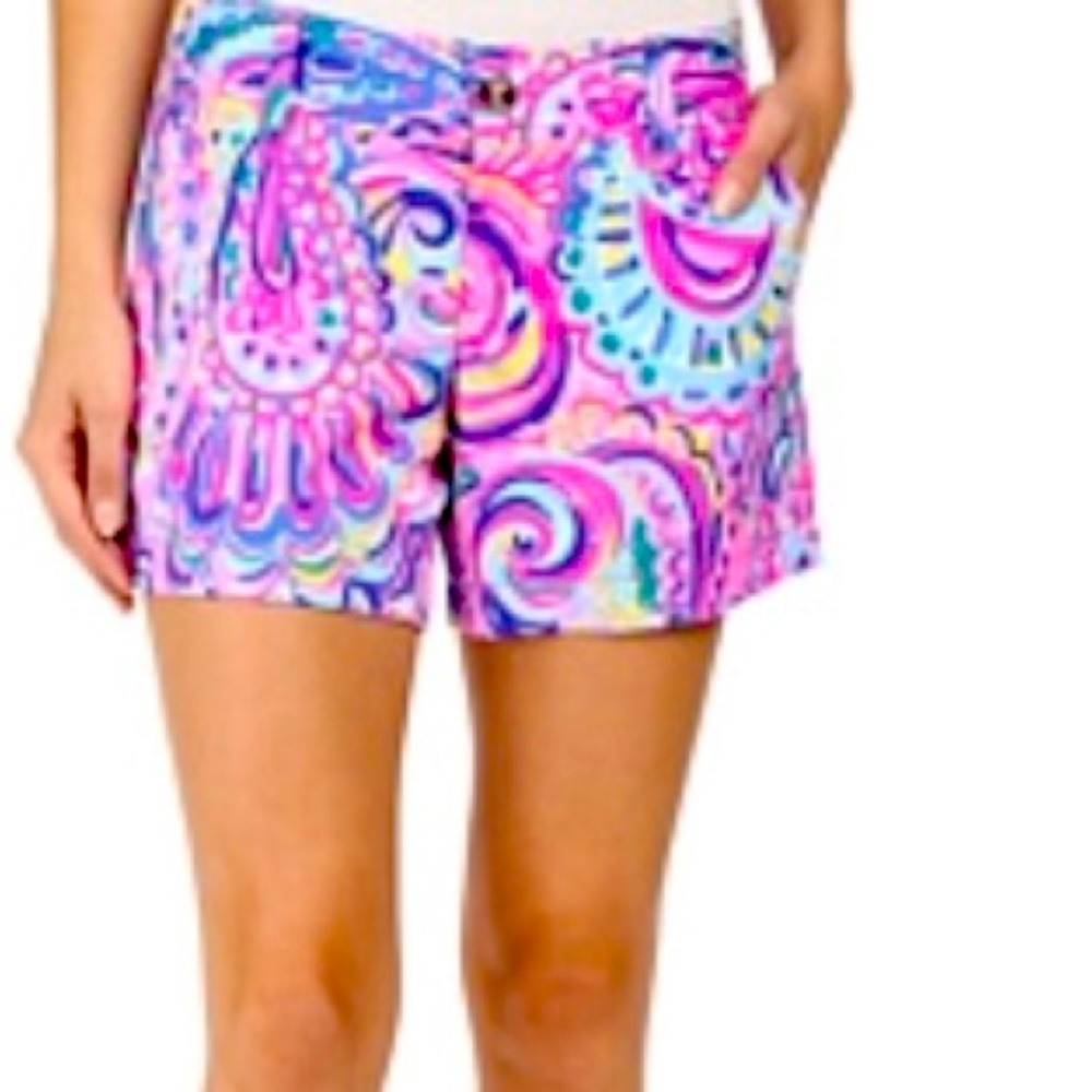 Lilly Pulitzer Women’s Shorts Pink and Blue Bermuda Shorts Vibrant Paisley